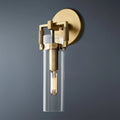 Machinist Glass Cylinder Wall Sconce 9" For Dining Room