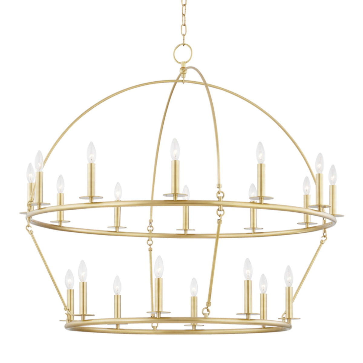 Howell 20-Light Chandelier in Aged Brass 47L x 47W x 42.25H