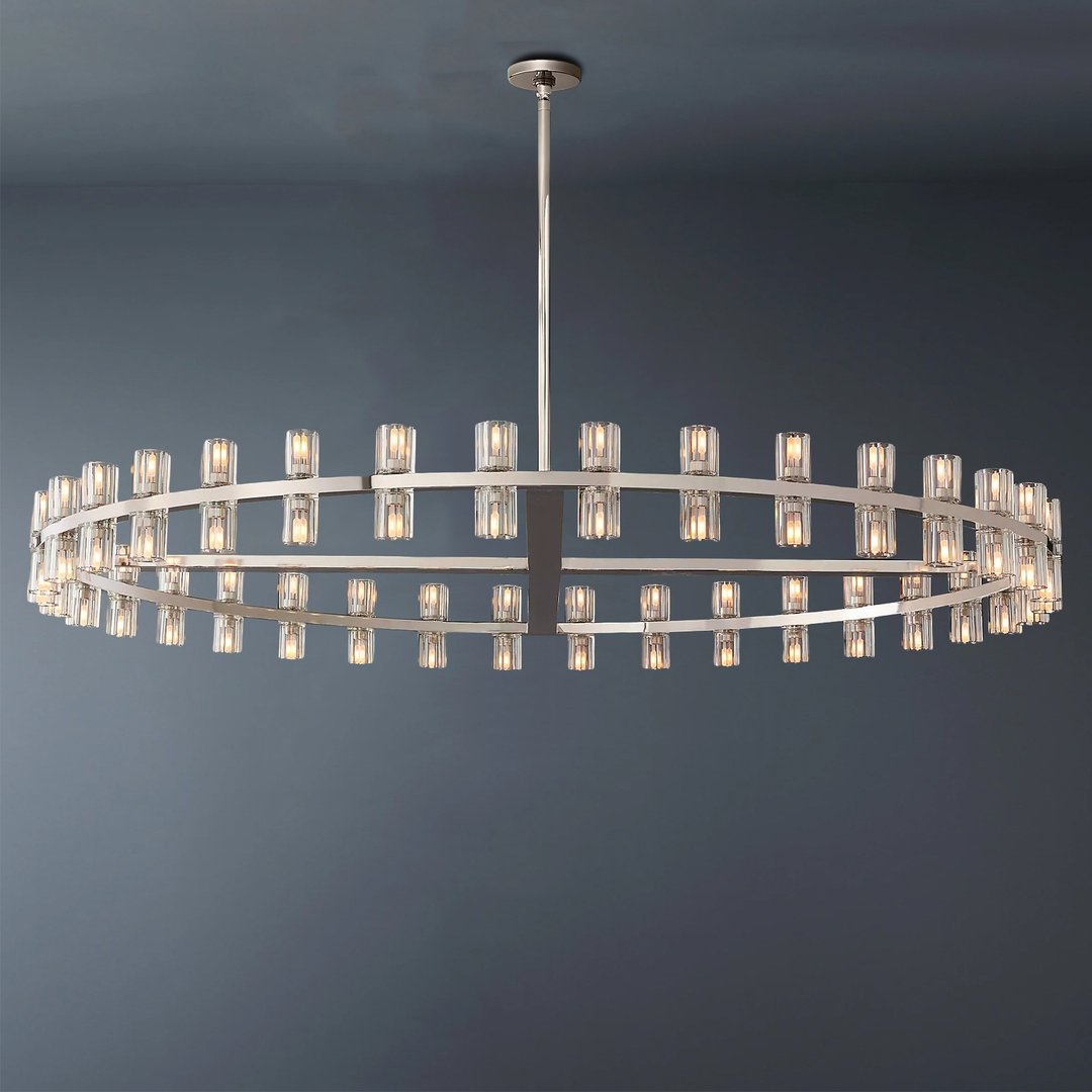 Arcachon Wine Glasses Led Round Crystal  Chandelier 60"