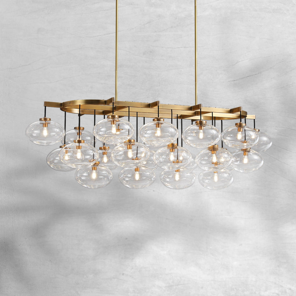 Curvette Clear Glass Linear Chandelier 72"