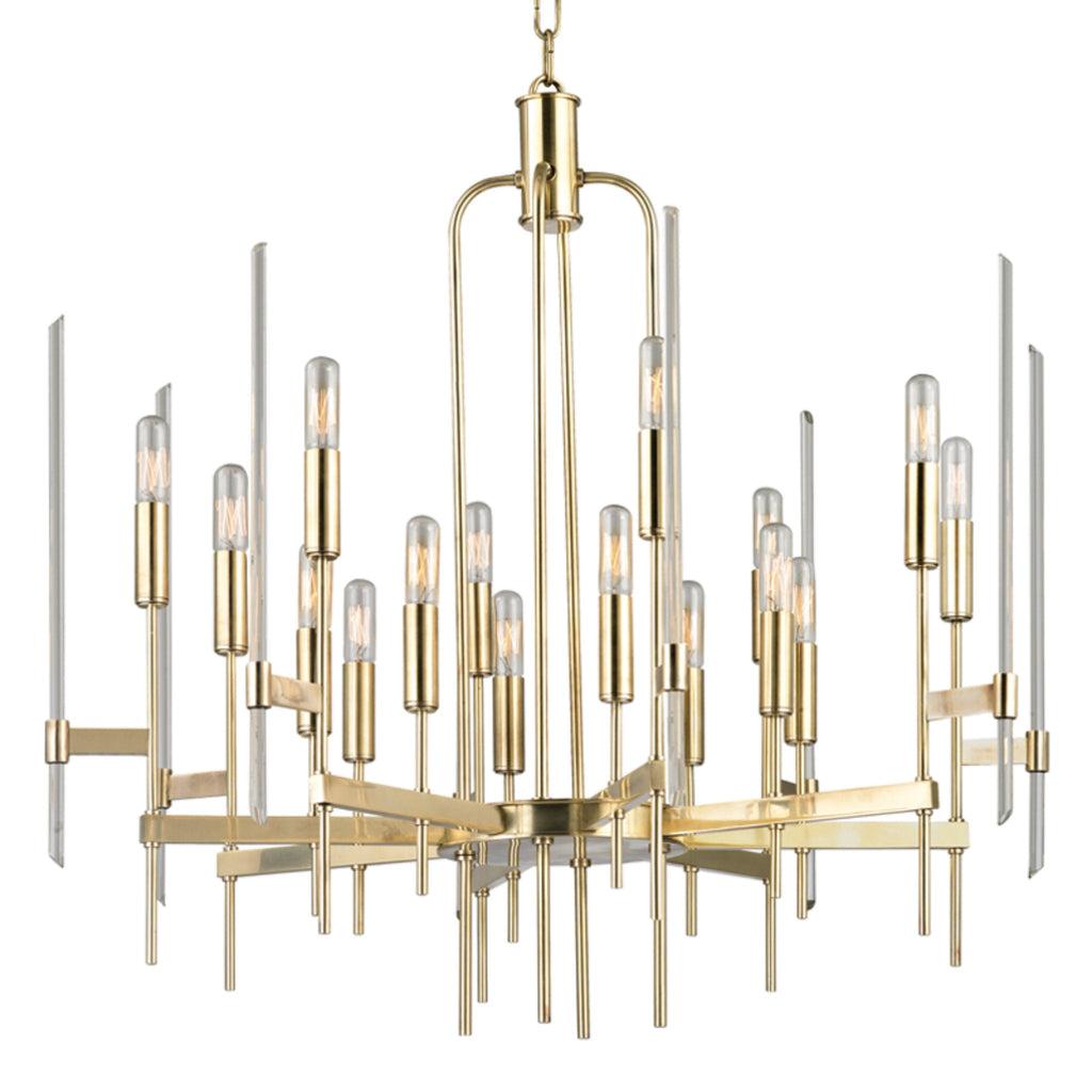 Bari 16-Light Chandelier in Aged Brass 30L x 30W x 29H