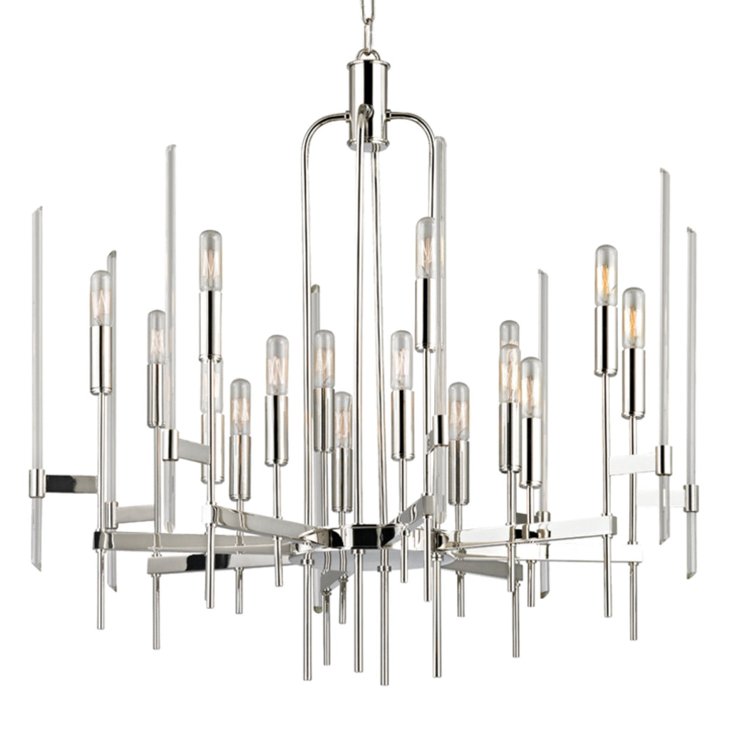 Bari 16-Light Chandelier in Polished Nickel 30L x 30W x 29H