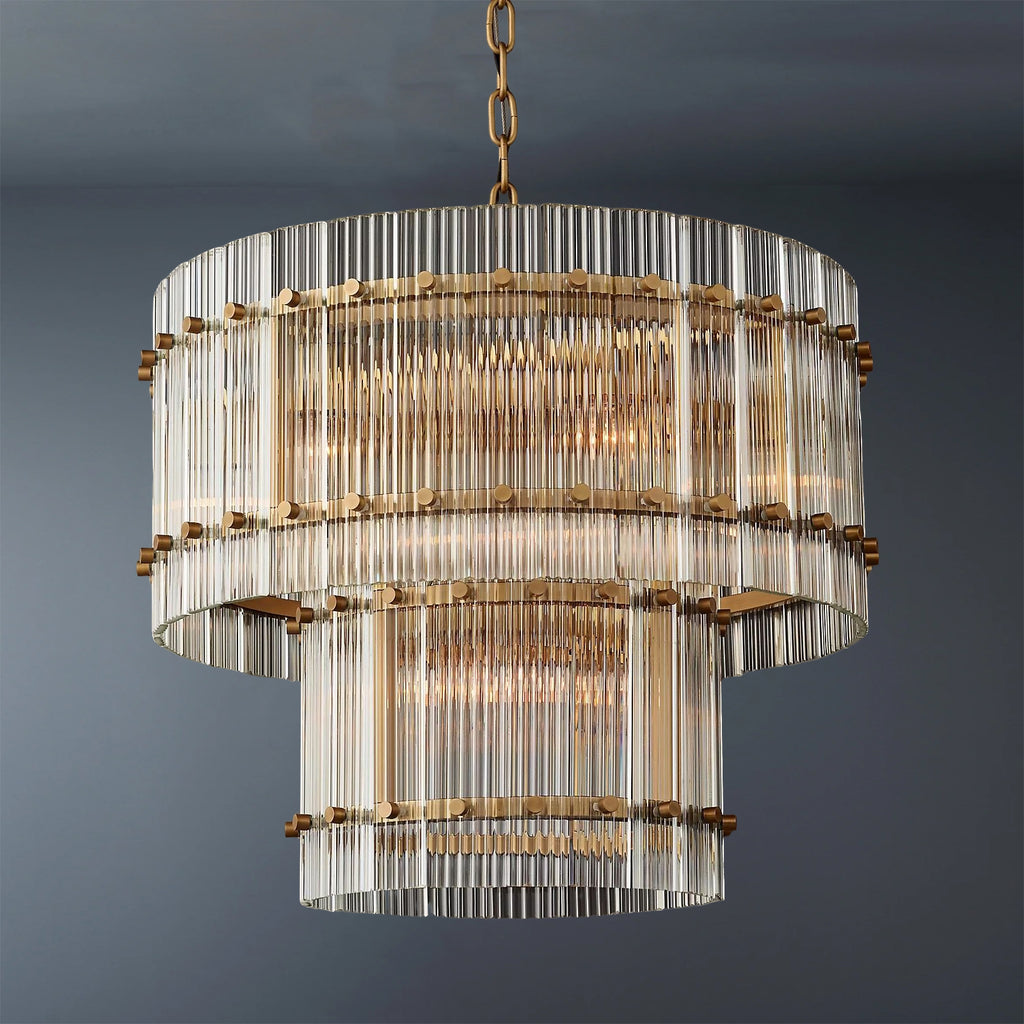 San  Modern 2-Tier Round Chandelier 22" For Living Room