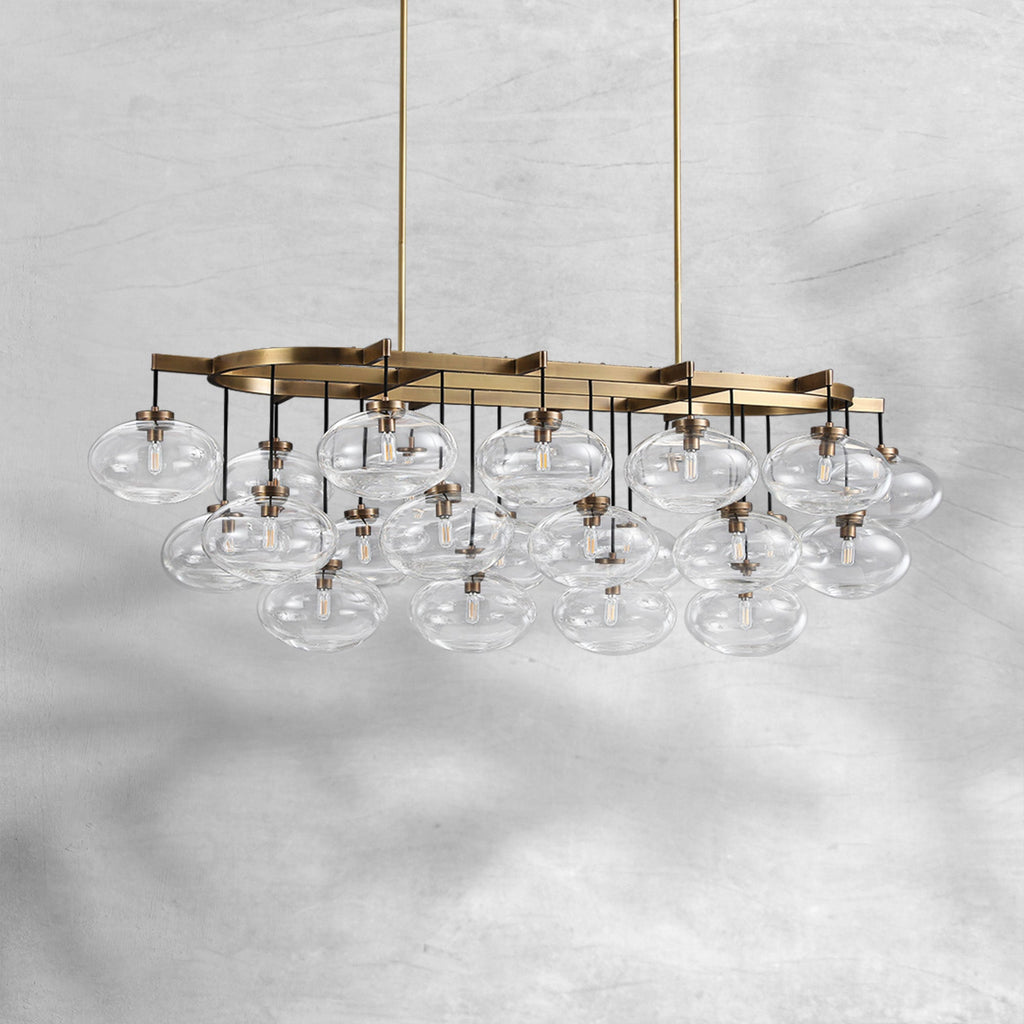 Curvette Clear Glass Linear Chandelier 72"