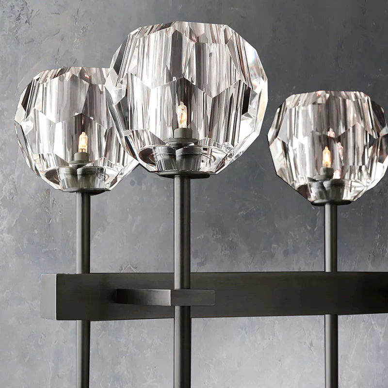 Boule De Crystal Ball Glass Linear Chandelier 60"(rod)