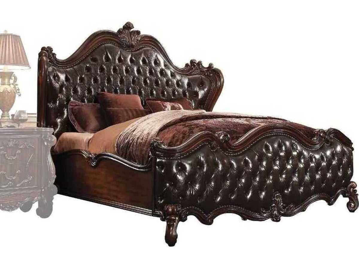 Versailles Cherry Poplar Wood Upholstered King Panel Bed