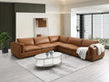 Brighton Brown Leather Sectional Sofa