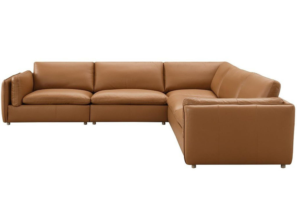 Brighton Brown Leather Sectional Sofa