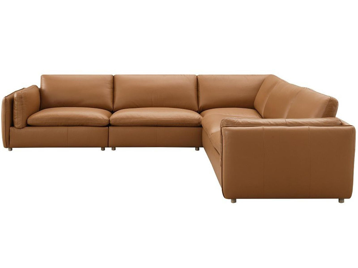 Brighton Brown Leather Sectional Sofa