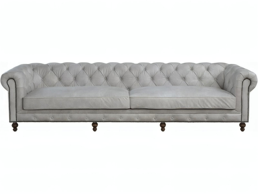 Ofer 3-Seat Vintage White Top Grain Leather Sofa