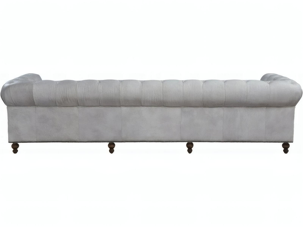 Ofer 3-Seat Vintage White Top Grain Leather Sofa