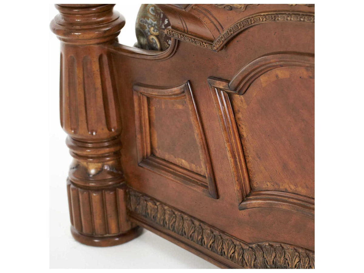 Villa Valencia California King Low Poster Bed in Classic Chestnut