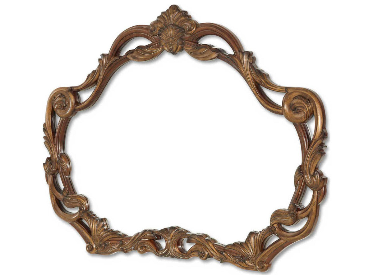 Villa Valencia Carved Wood Sideboard with Mirror Classic Chestnut