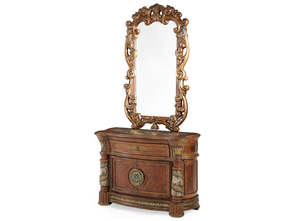 Villa Valencia Bachelor's Chest with Mirror in Classic Chestnut