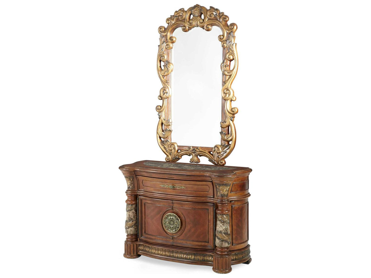 Villa Valencia Bachelor's Chest with Mirror in Classic Chestnut