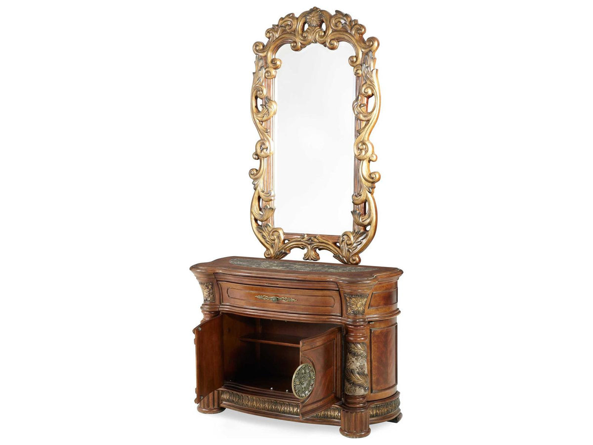 Villa Valencia Bachelor's Chest with Mirror in Classic Chestnut