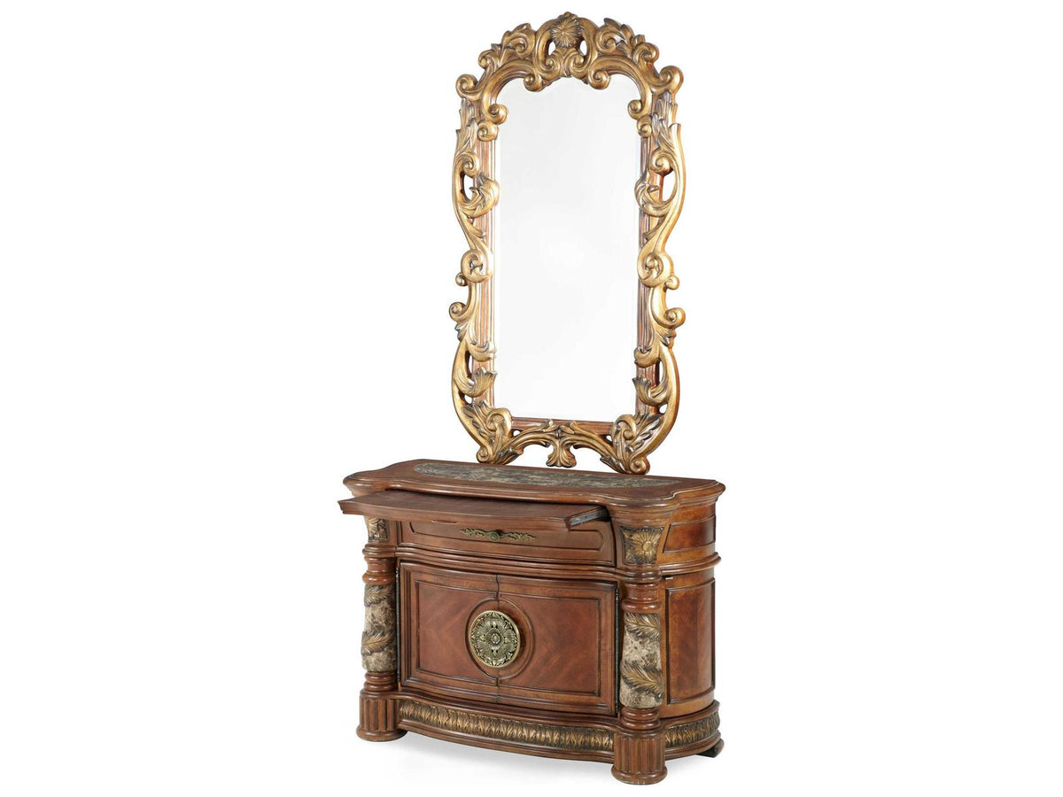 Villa Valencia Bachelor's Chest with Mirror in Classic Chestnut