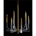 John Richard Acrylic and Brass Six-Light Chandelier