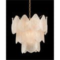 John Richard Frosted Glass Nine-Light Chandelier