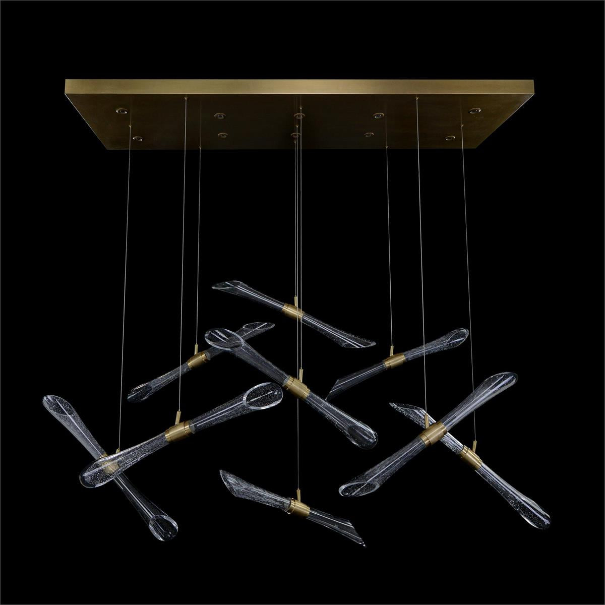 John Richard Rhapsody - Nine Fluted Light Tube Chandelier With Ten Additional LEDs In The Canopy