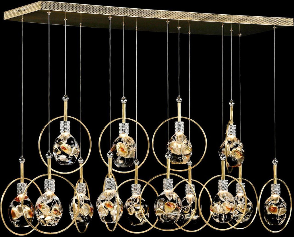 John Richard Bergamo Fourteen-Light Horizontal Chandelier