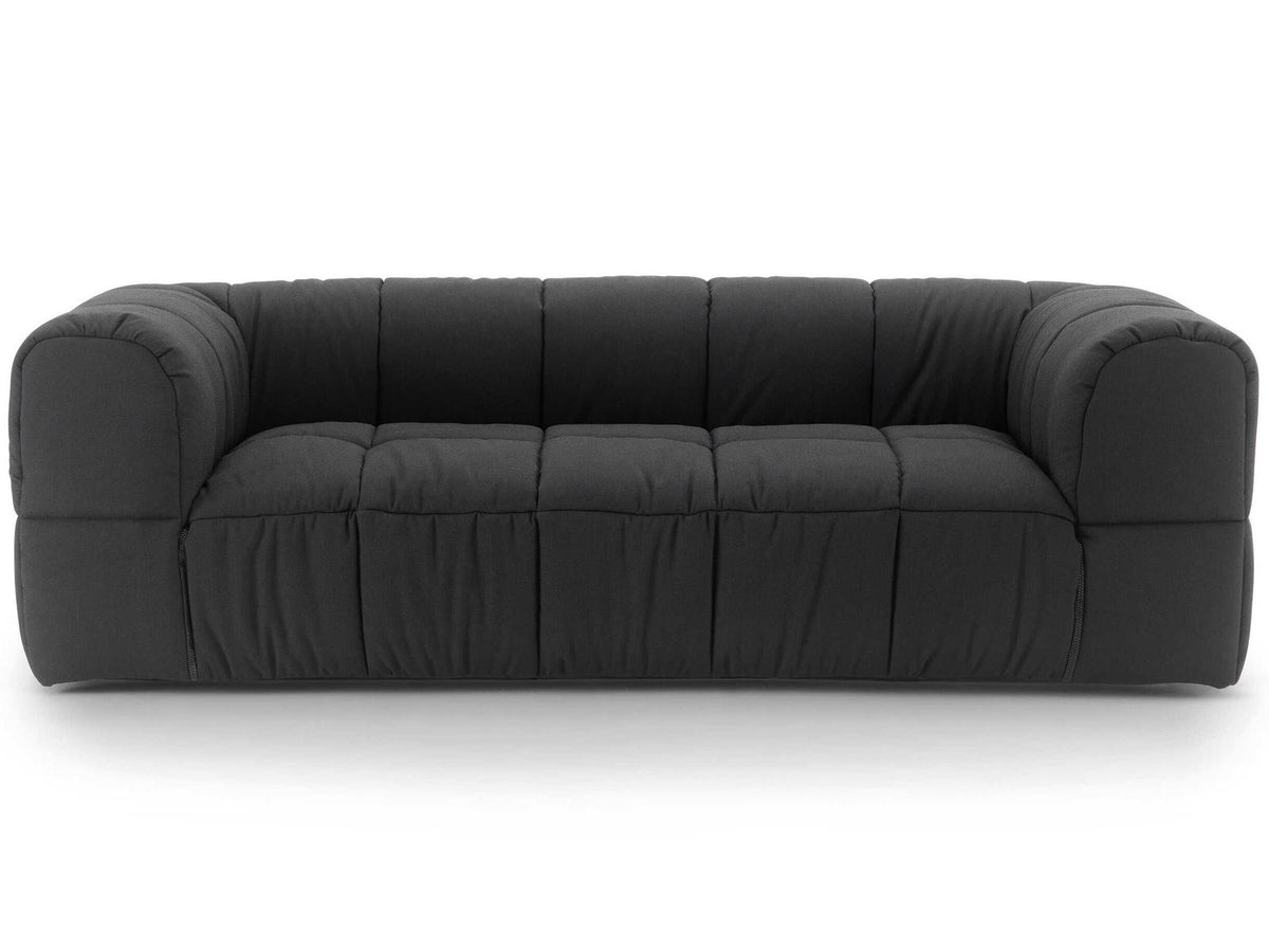 Strips 3-Seat Upholstered Fabric Sofa with Removable Cover