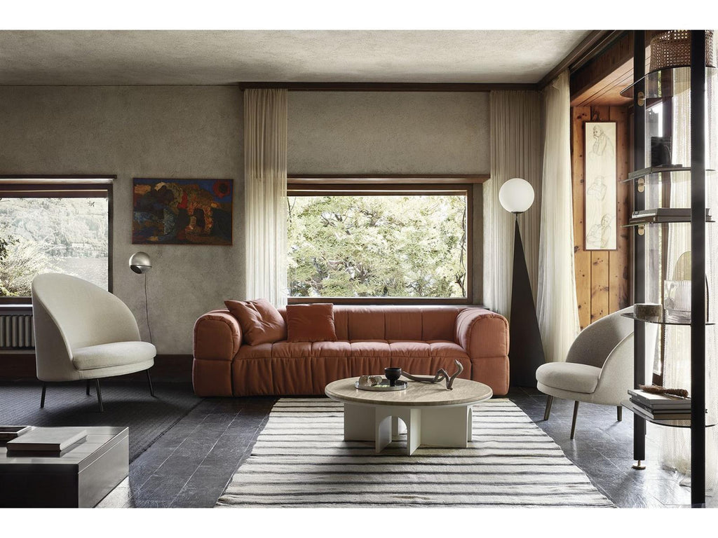 Strips Upholstered Sofa with Removable Quilted Cover