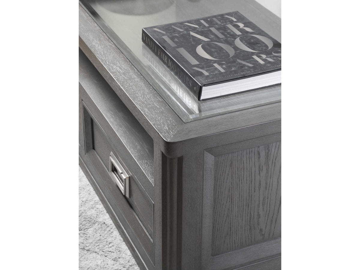 Appellation Rectangular Glass Coffee Table in Gray