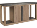 Verite Oak Veneer Sideboard with Distressed Aluminum Accents