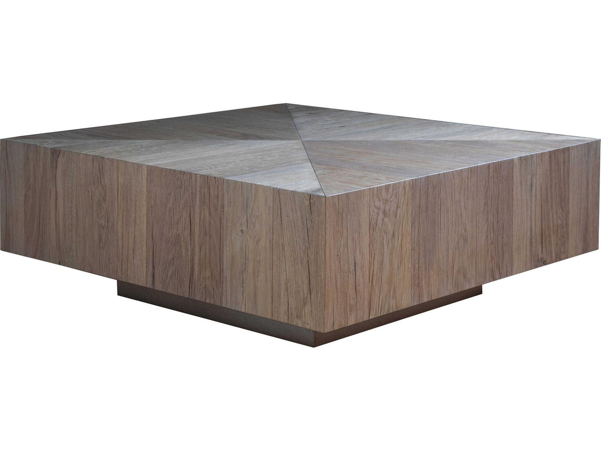 Verite Square Wood Cocktail Table in Gold Finish