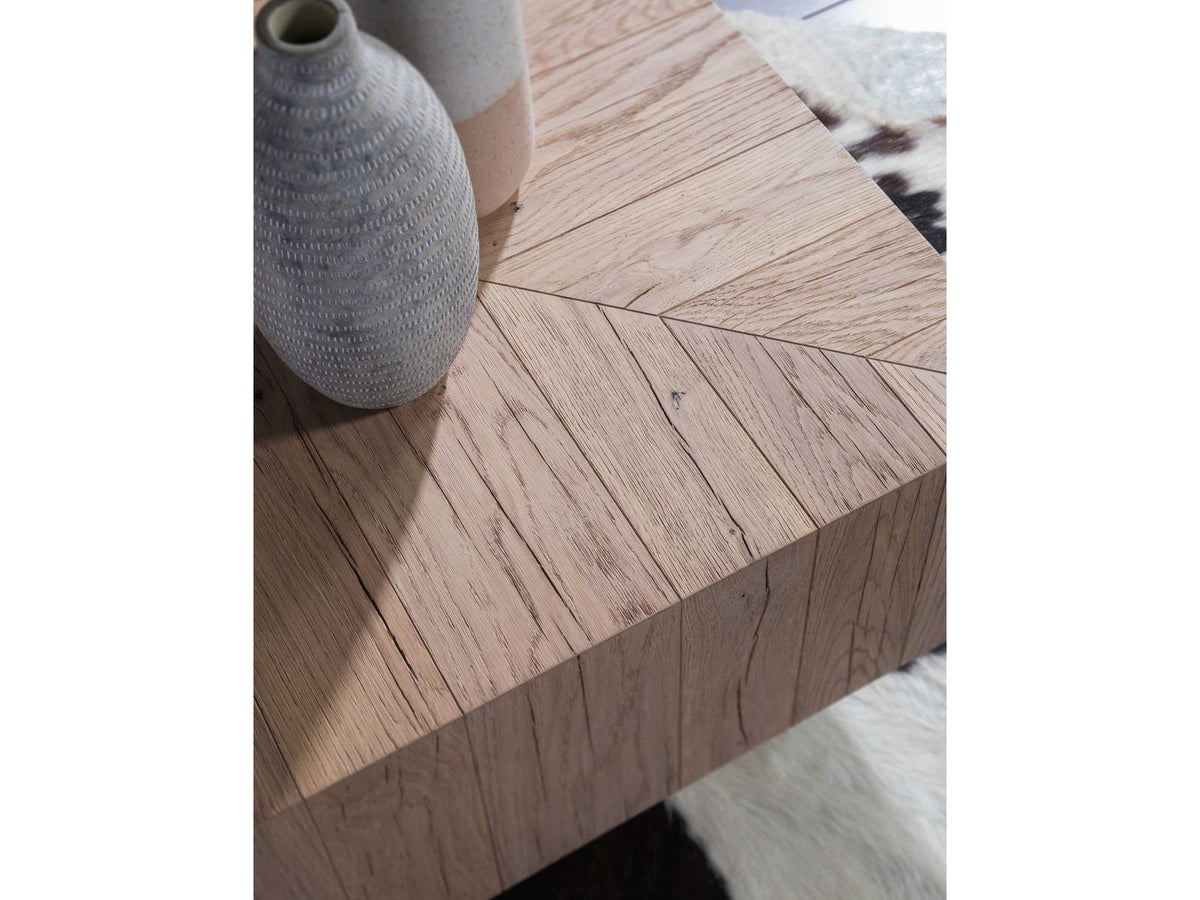 Verite Square Wood Cocktail Table in Gold Finish