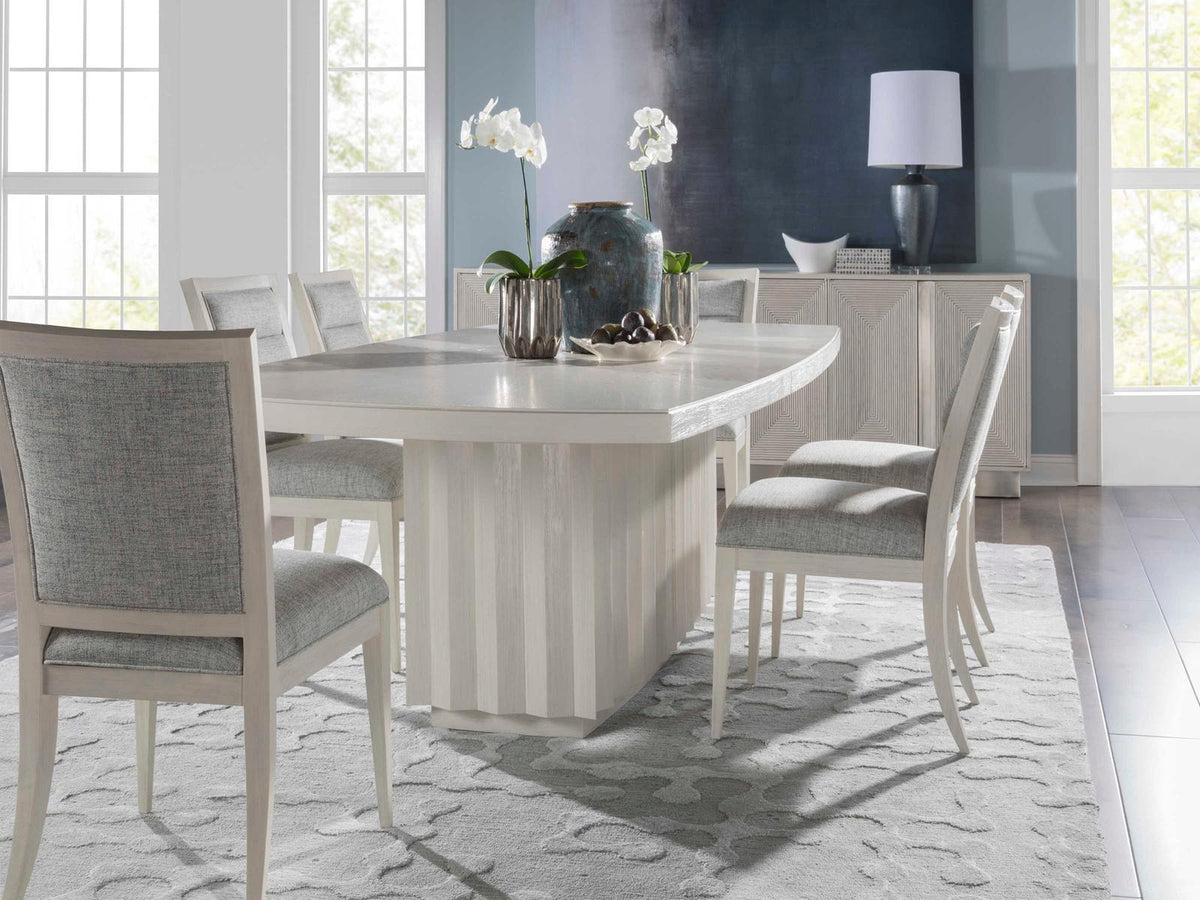 Signature Designs Sarto Extendable Rectangular Dining Table in Cerused White Grey