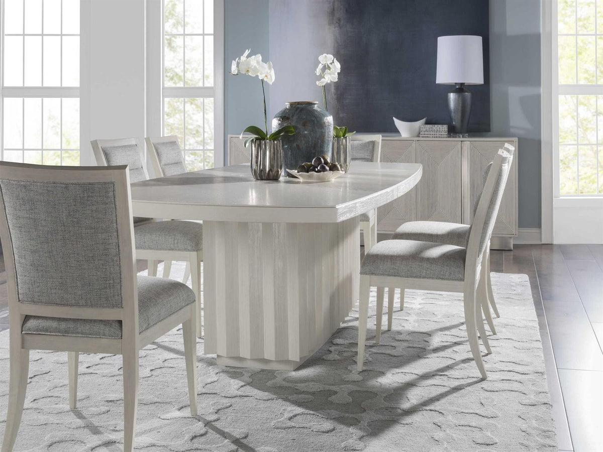 Signature Designs Sarto Extendable Rectangular Dining Table in Cerused White Grey
