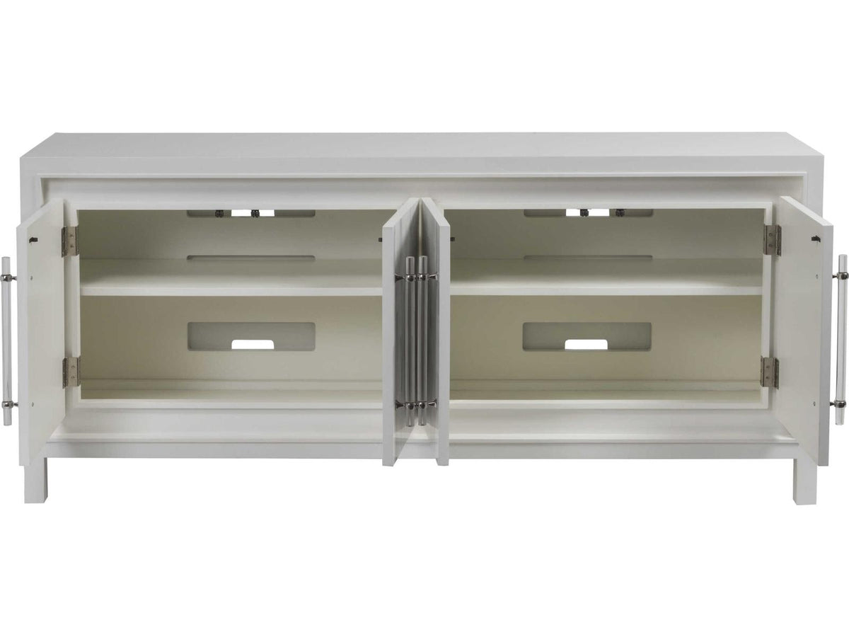 Home Elation White Media Console Table Faux Horn Resin