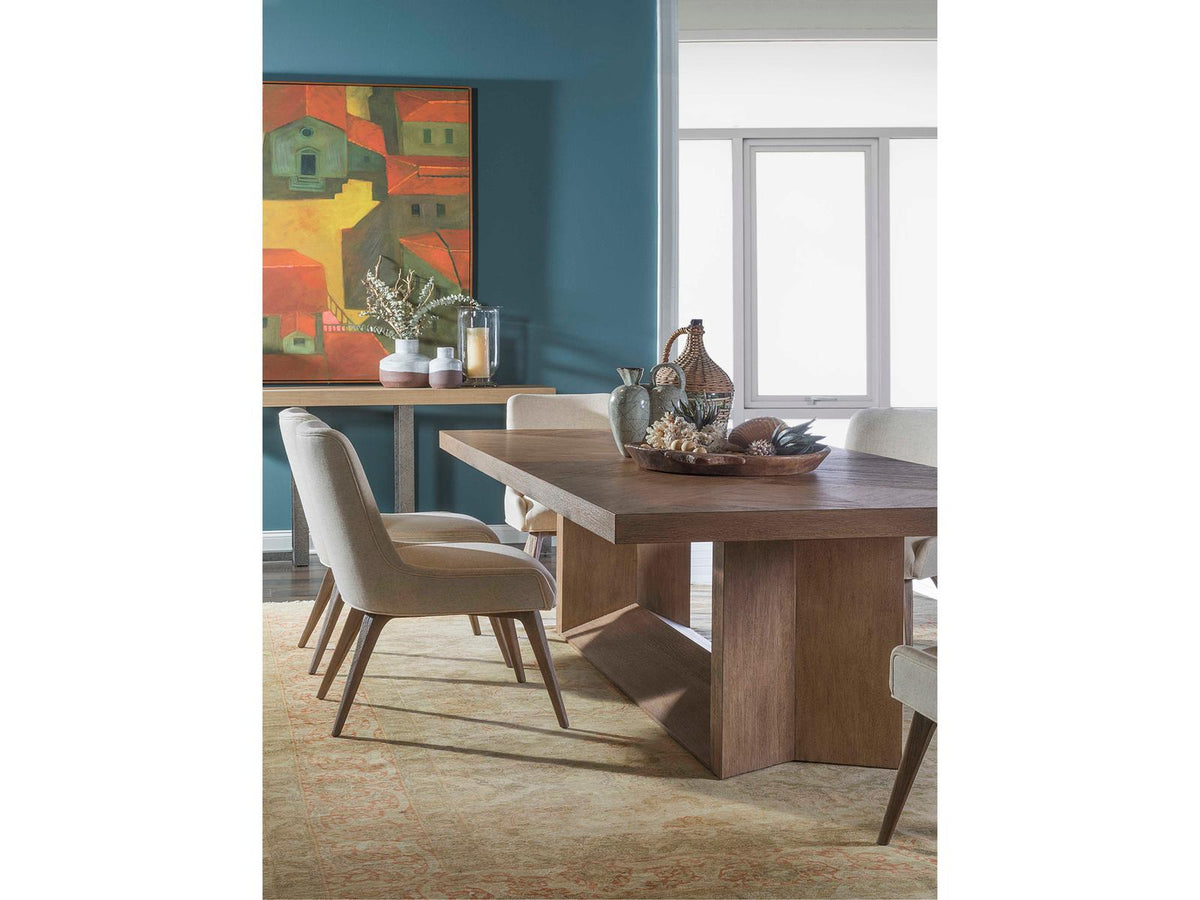 Home Liason 100-Inch Rectangle Dining Table in Medium Brown Oak