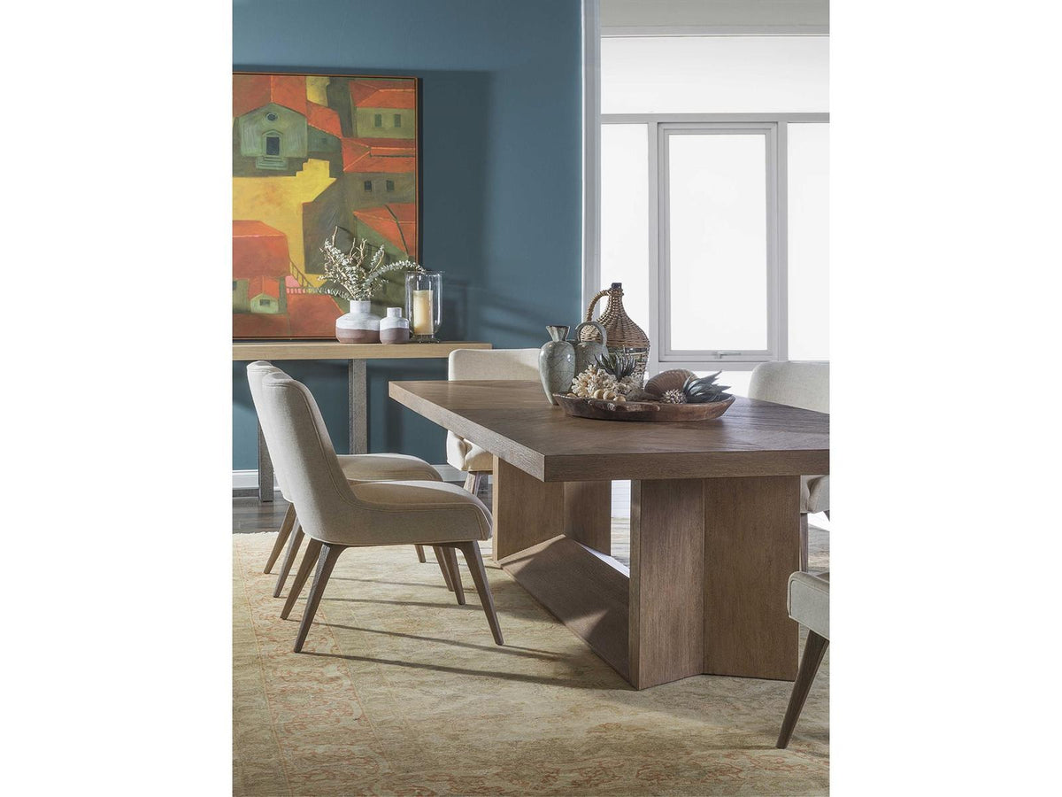 Home Liason 100-Inch Rectangle Dining Table in Medium Brown Oak