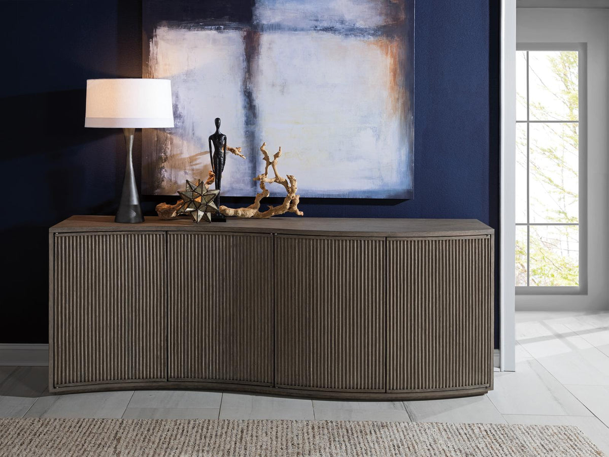 Home Signature Designs Mavericks 88 Inch Media Console in Cappuccino Gray Oak