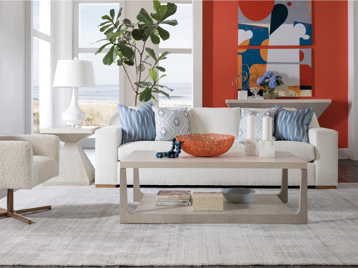 Mar Monte Rectangular Cocktail Table with Anticato Marble and White Oak