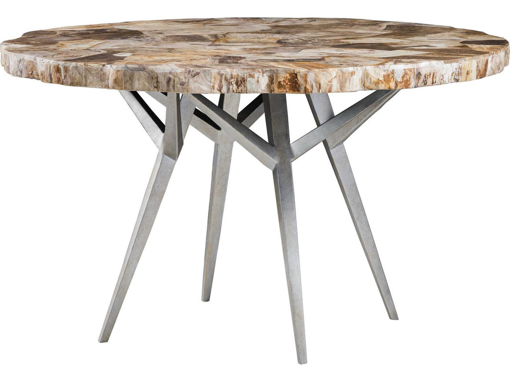 Home Mar Monte Caldera 50-Inch Round Dining Table in Fossilized Shell and Iron