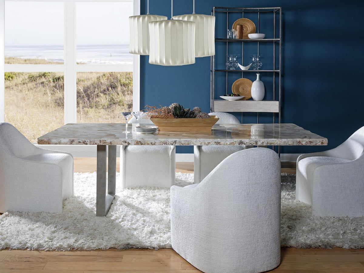 Mar Monte Seamount Rectangular Dining Table with White Clam Shell Top
