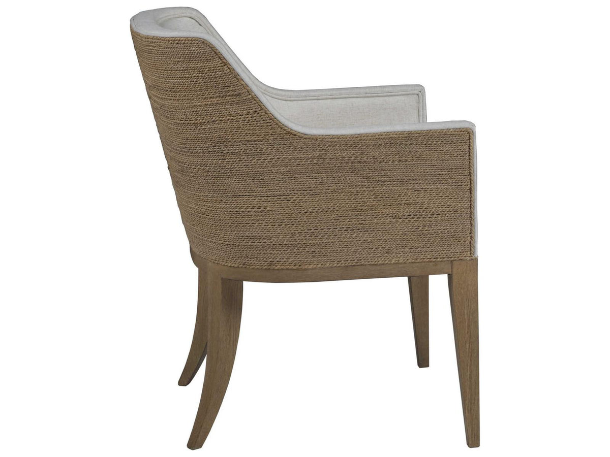 Home Simpatico Upholstered Woven Arm Chair in Canvas Fabric