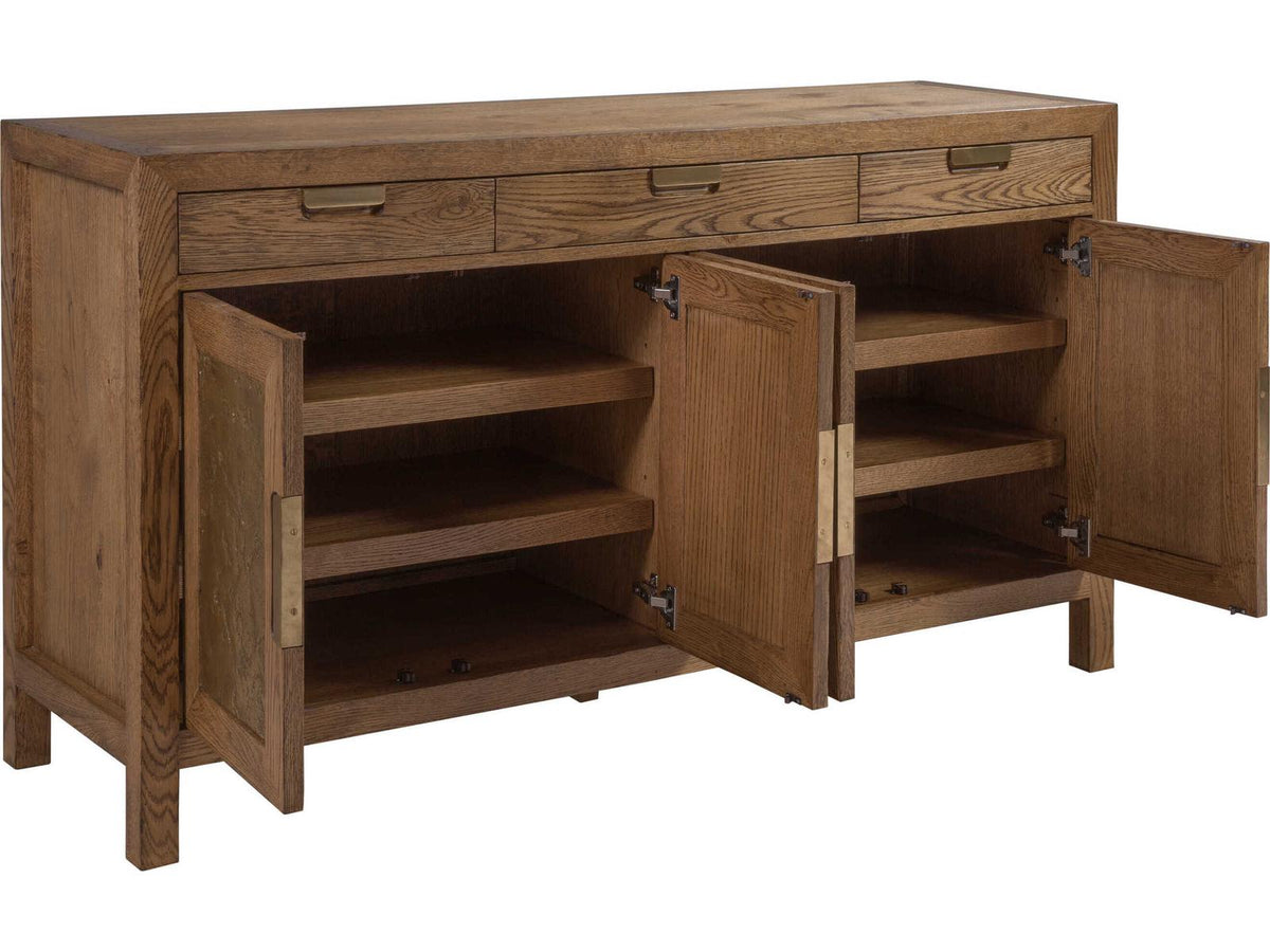 Home Barnaby Buffet with White Oak Veneers and Bronze Inlays