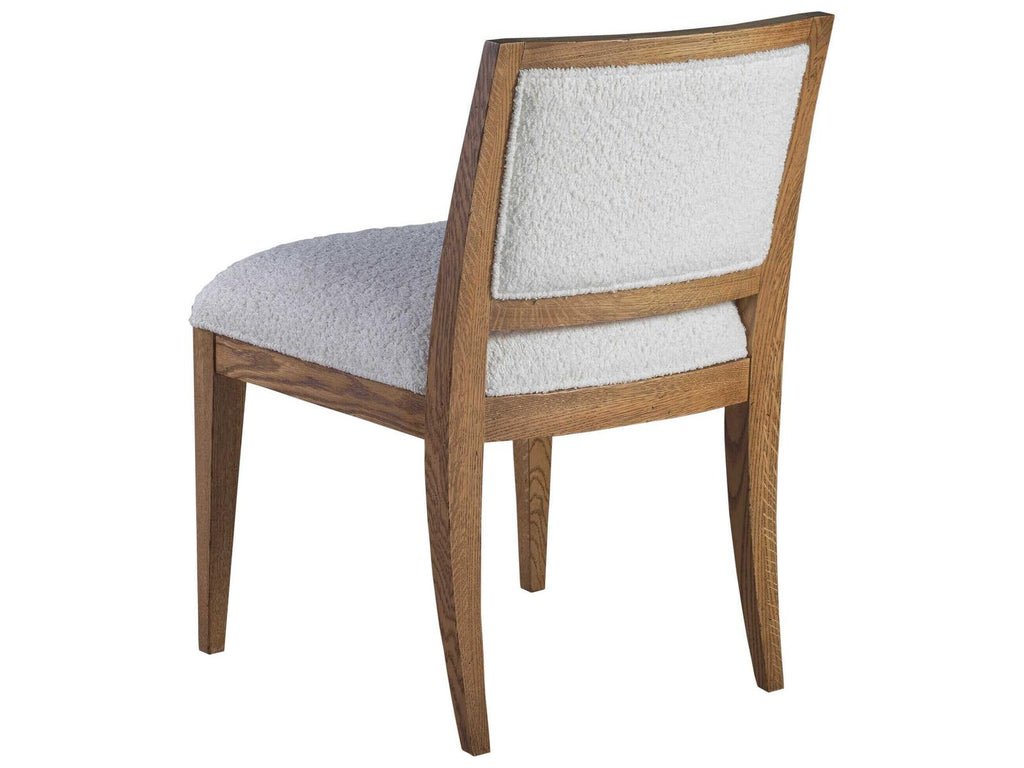 Home Barnaby Upholstered Dining Side Chair in White Oak and Chenille