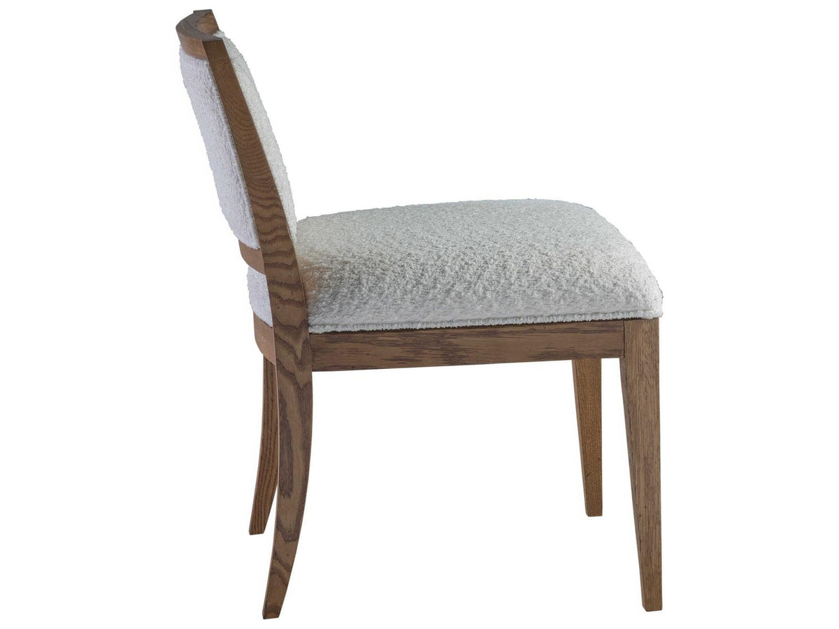 Home Barnaby Upholstered Dining Side Chair in White Oak and Chenille