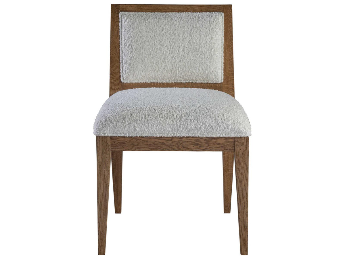 Home Barnaby Upholstered Dining Side Chair in White Oak and Chenille