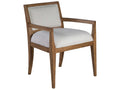 Home Barnaby Upholstered Dining Armchair in White Oak Finish