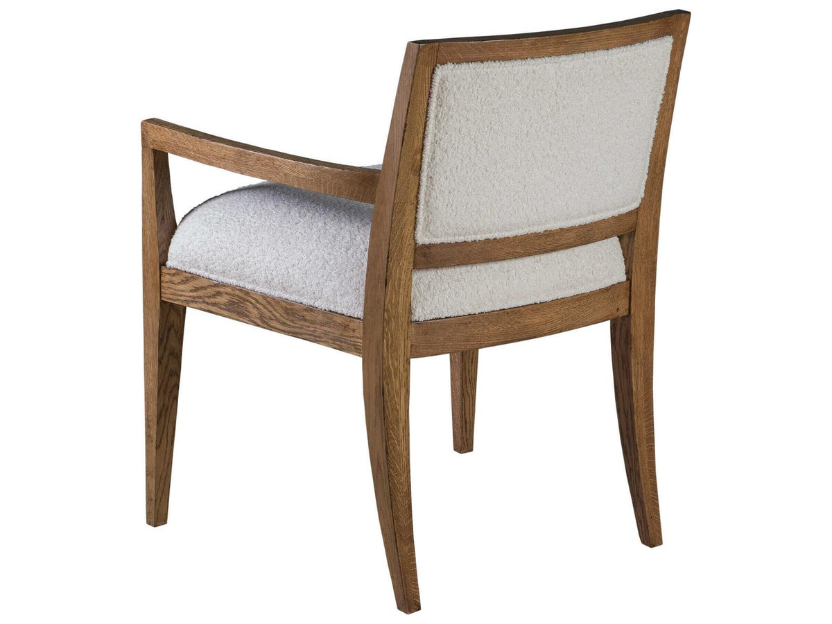 Home Barnaby Upholstered Dining Armchair in White Oak Finish
