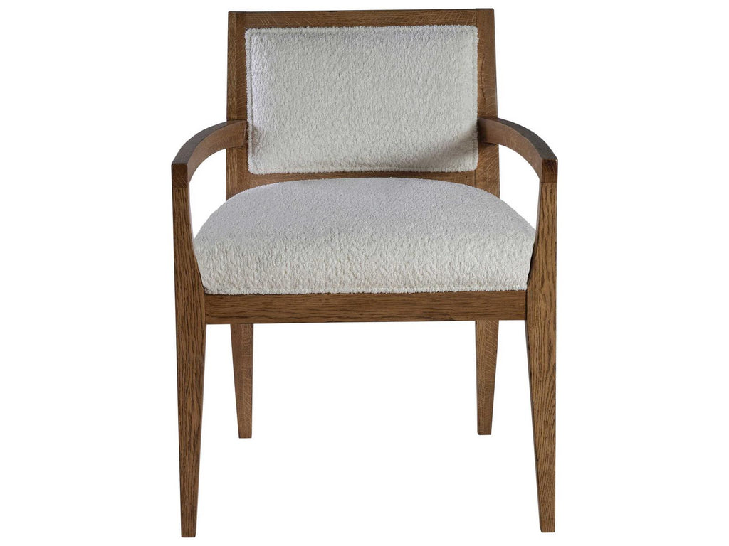 Home Barnaby Upholstered Dining Armchair in White Oak Finish