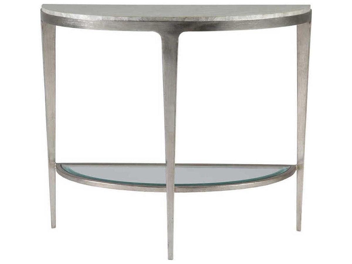 Home Gravitas Console Table with Capiz Shell Top and Champagne Foil Iron Base