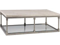 Home Topa Rectangular Coffee Table with Antiqued Silver Leaf Base